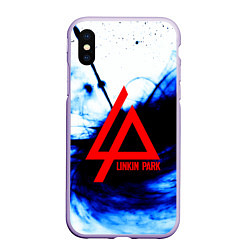 Чехол iPhone XS Max матовый Linkin Park blue smoke, цвет: 3D-светло-сиреневый