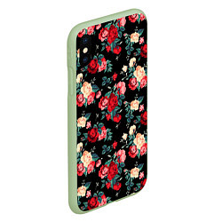 Чехол iPhone XS Max матовый Кустовые розы, цвет: 3D-салатовый — фото 2