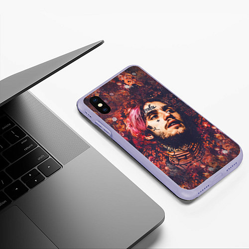 Чехол iPhone XS Max матовый Lil Peep: Cry baby / 3D-Светло-сиреневый – фото 3