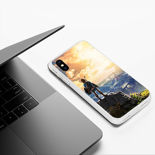 Чехол iPhone XS Max матовый Knight Link / 3D-Белый – фото 3