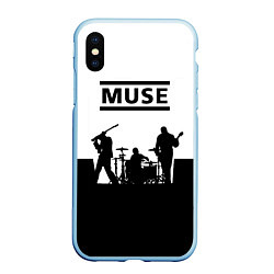 Чехол iPhone XS Max матовый Muse B&W, цвет: 3D-голубой