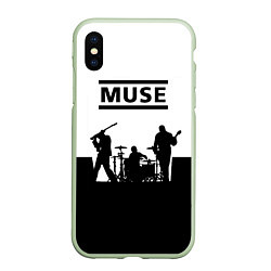 Чехол iPhone XS Max матовый Muse B&W, цвет: 3D-салатовый