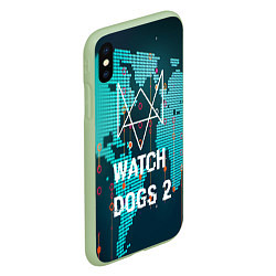 Чехол iPhone XS Max матовый Watch Dogs 2: Network Hack, цвет: 3D-салатовый — фото 2