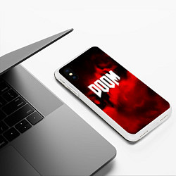 Чехол iPhone XS Max матовый DOOM: Red Fog, цвет: 3D-белый — фото 2