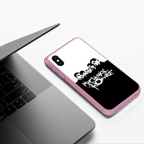 Чехол iPhone XS Max матовый My Chemical Romance B&W / 3D-Розовый – фото 3