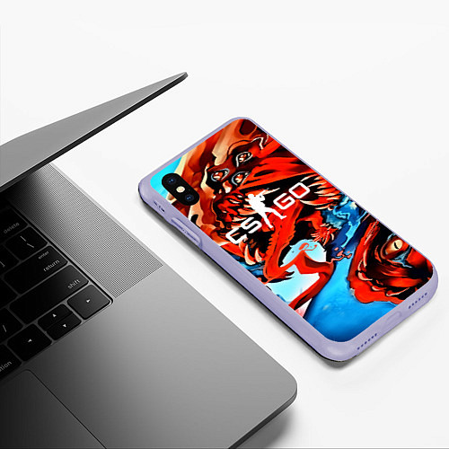 Чехол iPhone XS Max матовый CS:GO Beast Rage / 3D-Светло-сиреневый – фото 3