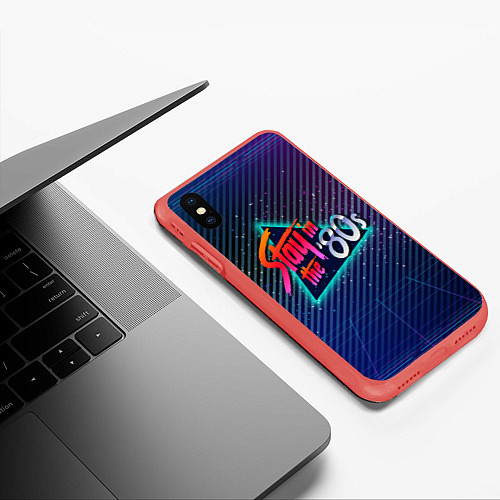 Чехол iPhone XS Max матовый Stay in the 80s / 3D-Красный – фото 3
