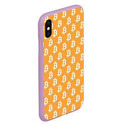 Чехол iPhone XS Max матовый BTC Pattern, цвет: 3D-сиреневый — фото 2