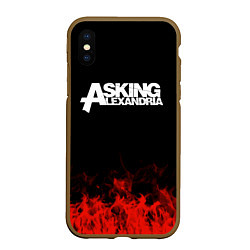 Чехол iPhone XS Max матовый Asking Alexandria: Flame, цвет: 3D-коричневый