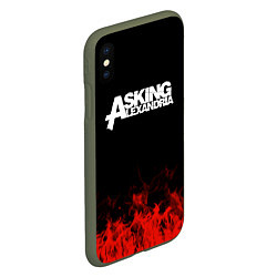 Чехол iPhone XS Max матовый Asking Alexandria: Flame, цвет: 3D-темно-зеленый — фото 2