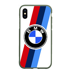 Чехол iPhone XS Max матовый BMW M: White Sport, цвет: 3D-темно-зеленый