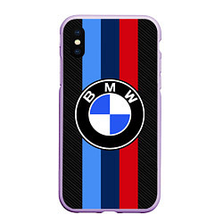 Чехол iPhone XS Max матовый BMW SPORT, цвет: 3D-сиреневый