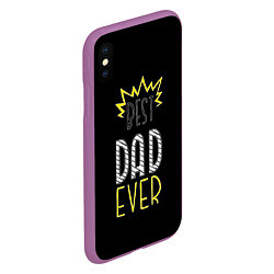 Чехол iPhone XS Max матовый Best Dad Ever, цвет: 3D-фиолетовый — фото 2