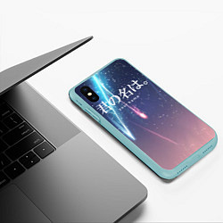 Чехол iPhone XS Max матовый Your Name, цвет: 3D-мятный — фото 2