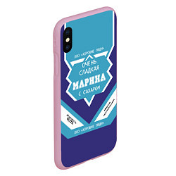 Чехол iPhone XS Max матовый Очень сладкая Марина, цвет: 3D-розовый — фото 2