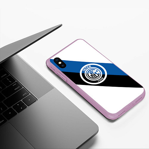 Чехол iPhone XS Max матовый FC Inter: W&B&G / 3D-Сиреневый – фото 3