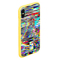 Чехол iPhone XS Max матовый VHS Glitch, цвет: 3D-желтый — фото 2