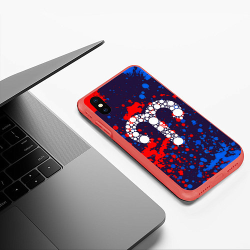 Чехол iPhone XS Max матовый Яркий Овен / 3D-Красный – фото 3