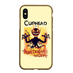 Чехол iPhone XS Max матовый Cuphead: Magic of the Devil, цвет: 3D-коричневый