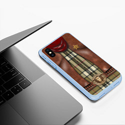 Чехол iPhone XS Max матовый Ковбой дикого запада, цвет: 3D-голубой — фото 2