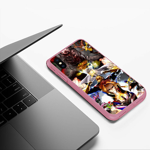 Чехол iPhone XS Max матовый My Hero Academia / 3D-Малиновый – фото 3