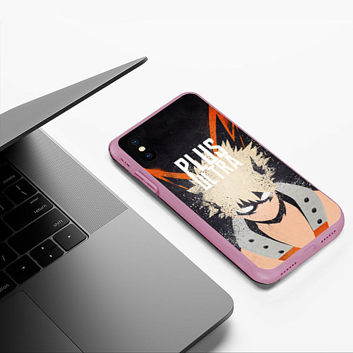 Чехол iPhone XS Max матовый Bacugou - My Hero Academia / 3D-Розовый – фото 3