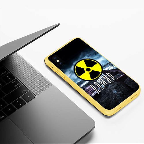 Чехол iPhone XS Max матовый S.T.A.L.K.E.R: Дамир / 3D-Желтый – фото 3