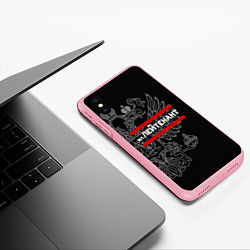 Чехол iPhone XS Max матовый Младший лейтенант: герб РФ, цвет: 3D-баблгам — фото 2