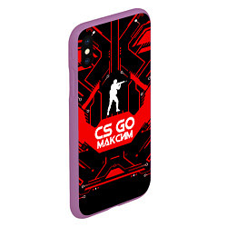 Чехол iPhone XS Max матовый CS:GO - Максим, цвет: 3D-фиолетовый — фото 2