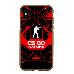 Чехол iPhone XS Max матовый CS:GO - Даниил, цвет: 3D-коричневый