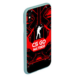 Чехол iPhone XS Max матовый CS:GO - Матвей, цвет: 3D-мятный — фото 2