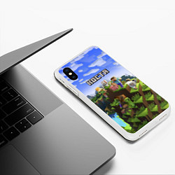 Чехол iPhone XS Max матовый Майнкрафт: Костя, цвет: 3D-белый — фото 2