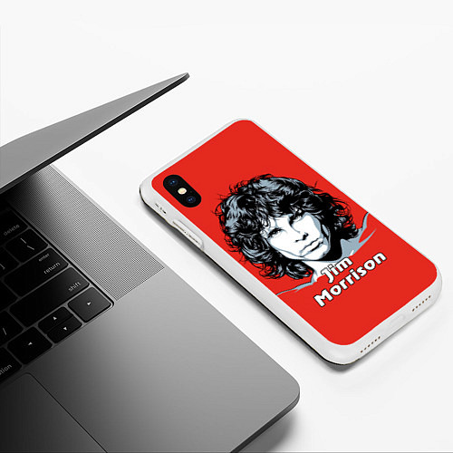 Чехол iPhone XS Max матовый Jim Morrison / 3D-Белый – фото 3