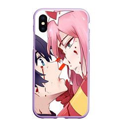 Чехол iPhone XS Max матовый Darling in the FranXX, цвет: 3D-сиреневый