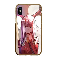 Чехол iPhone XS Max матовый Darling in the FranXX, цвет: 3D-коричневый