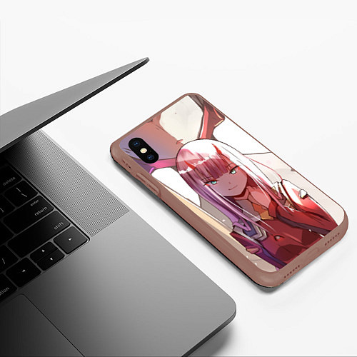 Чехол iPhone XS Max матовый Darling in the FranXX / 3D-Коричневый – фото 3