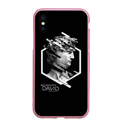 Чехол iPhone XS Max матовый Renaissance David, цвет: 3D-розовый