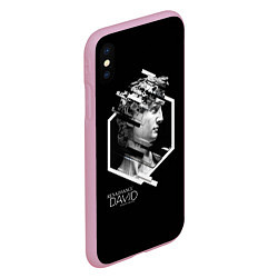 Чехол iPhone XS Max матовый Renaissance David, цвет: 3D-розовый — фото 2