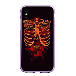 Чехол iPhone XS Max матовый Человеческий скелет, цвет: 3D-сиреневый