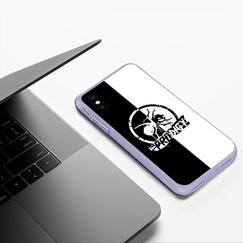 Чехол iPhone XS Max матовый The Prodigy B&W / 3D-Светло-сиреневый – фото 3