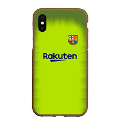 Чехол iPhone XS Max матовый FC Barcelona: Home 18/19, цвет: 3D-коричневый