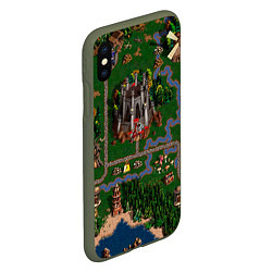 Чехол iPhone XS Max матовый Heroes III: Map, цвет: 3D-темно-зеленый — фото 2