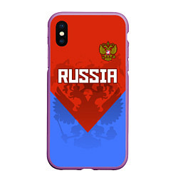 Чехол iPhone XS Max матовый Russia Red & Blue, цвет: 3D-фиолетовый