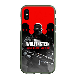 Чехол iPhone XS Max матовый Wolfenstein: The New Order, цвет: 3D-темно-зеленый