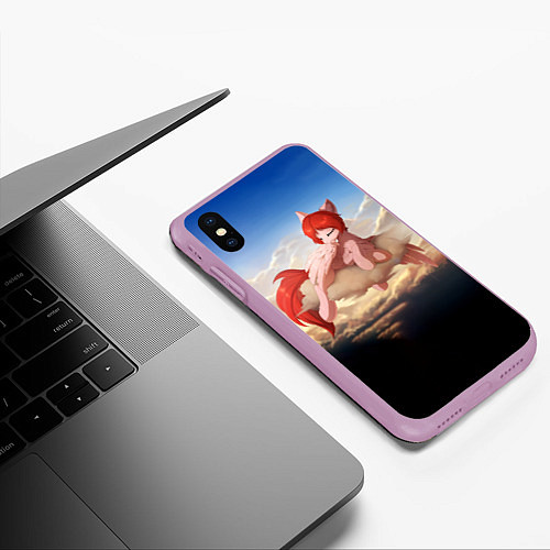 Чехол iPhone XS Max матовый Red Pony / 3D-Сиреневый – фото 3