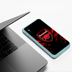 Чехол iPhone XS Max матовый Arsenal FC: Sport Fashion, цвет: 3D-мятный — фото 2
