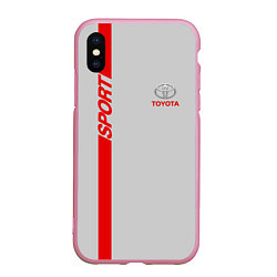 Чехол iPhone XS Max матовый Toyota: Silver Sport, цвет: 3D-розовый