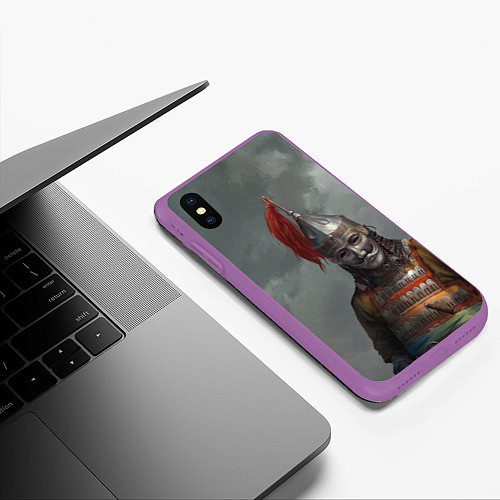 Чехол iPhone XS Max матовый Kingdom Come: Deliverance / 3D-Фиолетовый – фото 3
