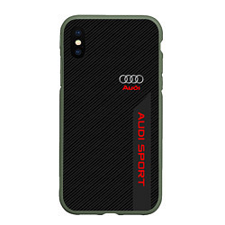 Чехол iPhone XS Max матовый Audi: Sport Line, цвет: 3D-темно-зеленый