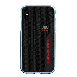 Чехол iPhone XS Max матовый Audi: Sport Line, цвет: 3D-голубой